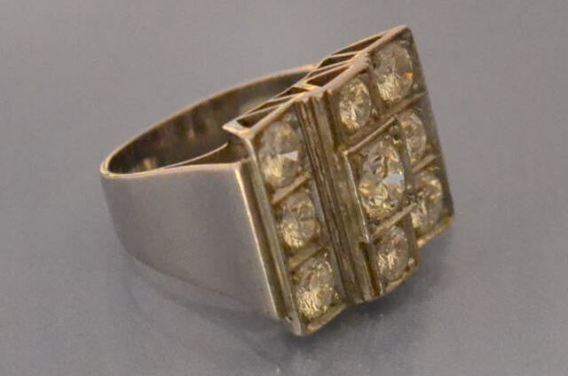 Bague art déco platine diamants