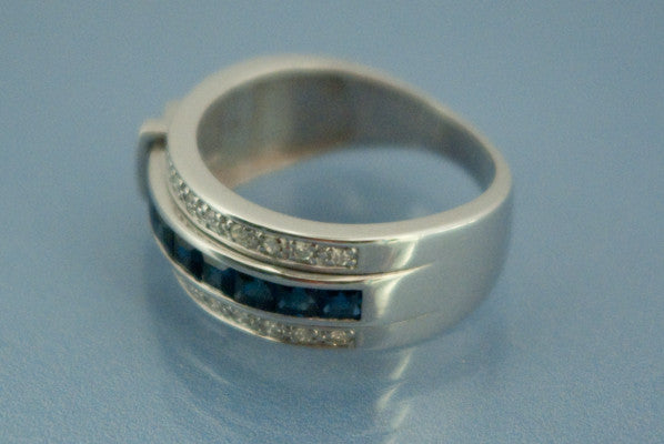 Bague Ceinture Saphir et Diamant