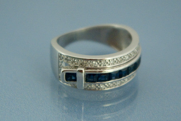 Bague Ceinture Saphir et Diamant