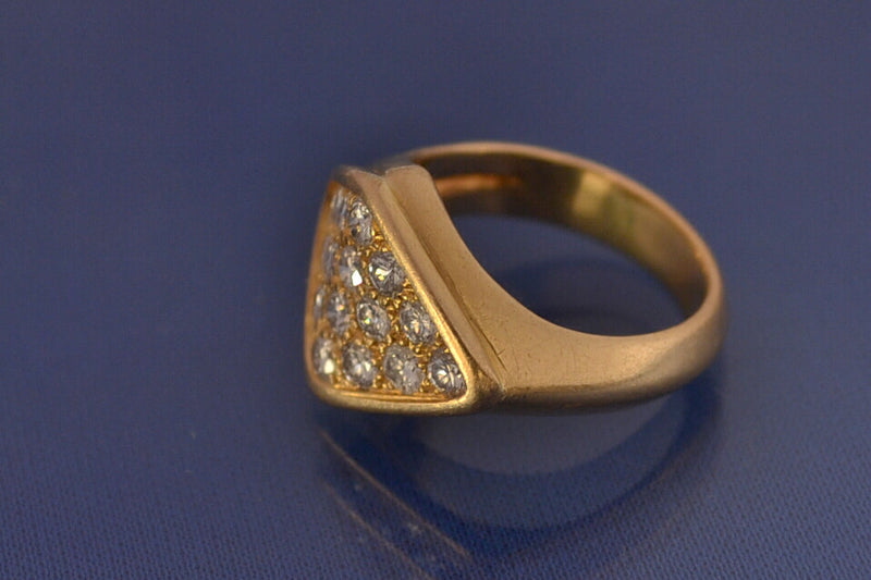 Bague Chevalière Losange Pavage Diamlants