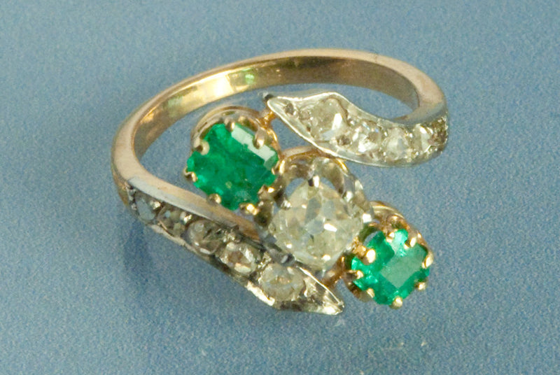 Bague Diamant Émeraude 1920