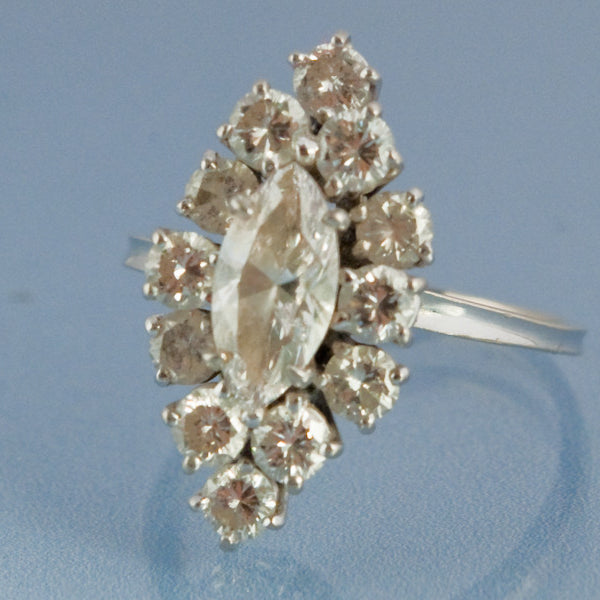 Bague navette diamant hotsell