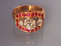 Bague Diamant rubis et or