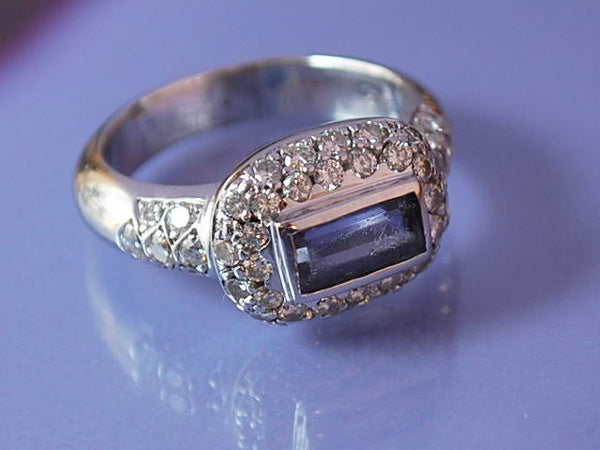 Bague diamants et tanzanite