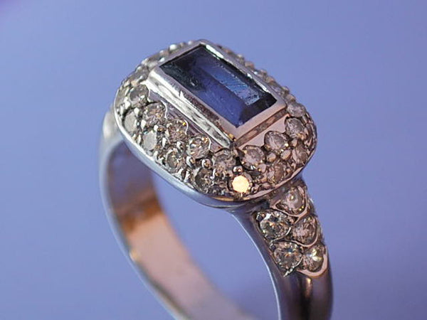 Bague diamants et tanzanite