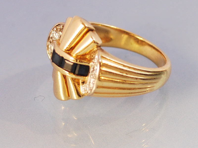Bague diamants saphirs diamants 1940