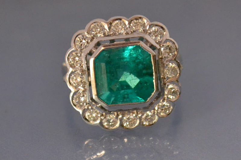 Bague Emeraude diamants