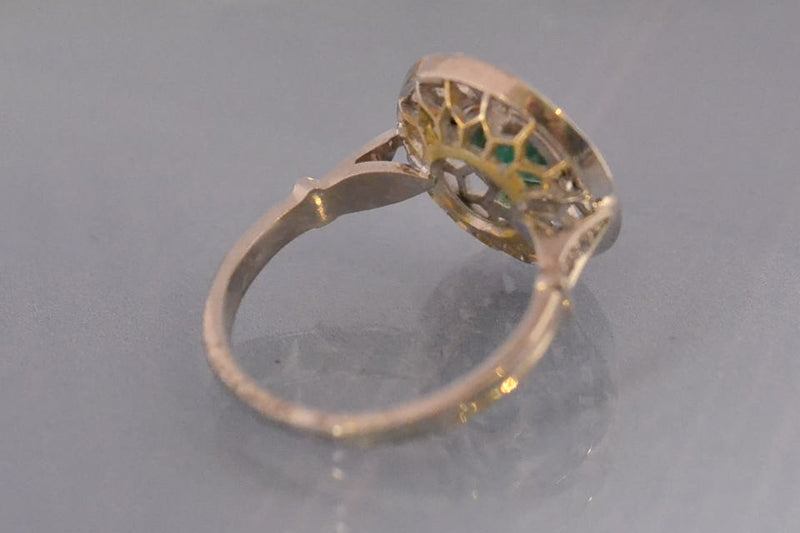 Bague Emeraude nids d'abeille "Benoitjoaillier"