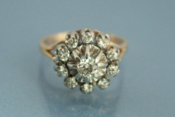 Bague Fleur et diamants