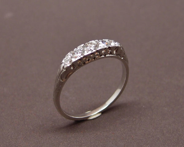 Bague Jarretière platine et diamants