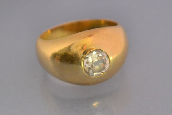 Bague jonc or jaune et diamant pour homme