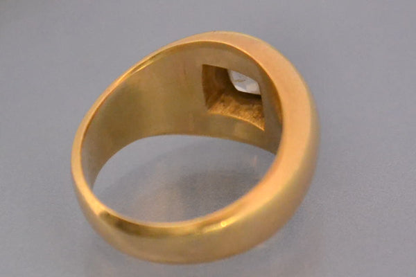 Bague jonc or jaune et diamant pour homme