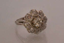 Bague Marguerite Or Blanc et Diamants