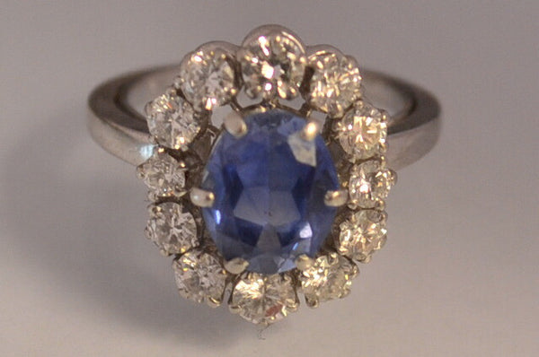 Bague marguerite saphir et diamants