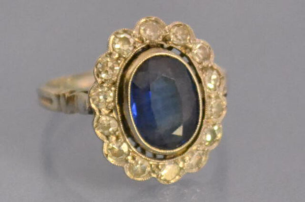 Bague margueritte saphir et diamants