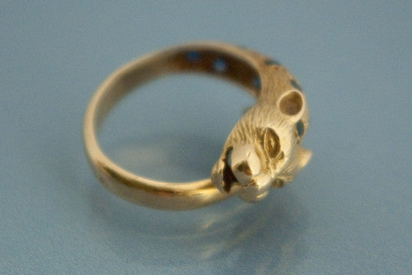 Bague Panthère Or et Saphir