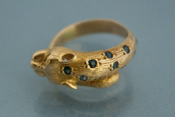 Bague Panthère Or et Saphir