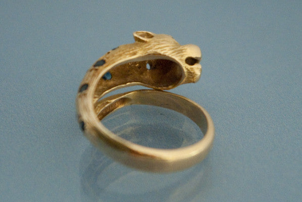 Bague Panthère Or et Saphir