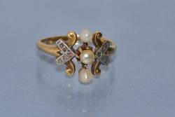 Bague perle 19éme siècle