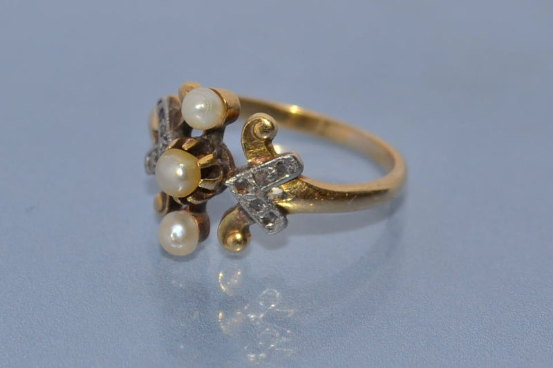 Bague perle 19éme siècle