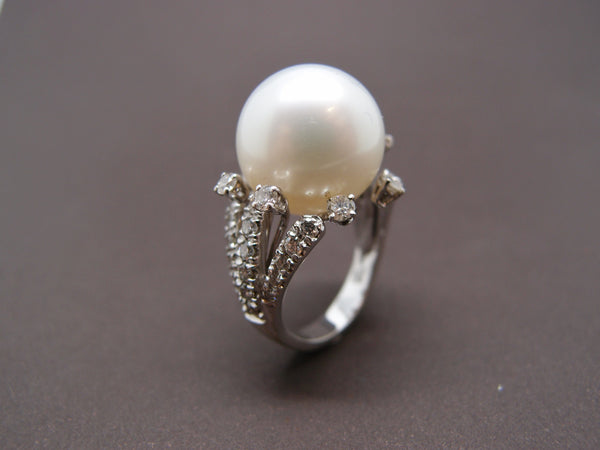 Bague Perle et diamants signée Utopia
