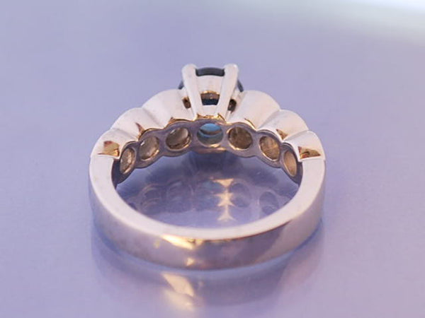Bague platine saphir diamants
