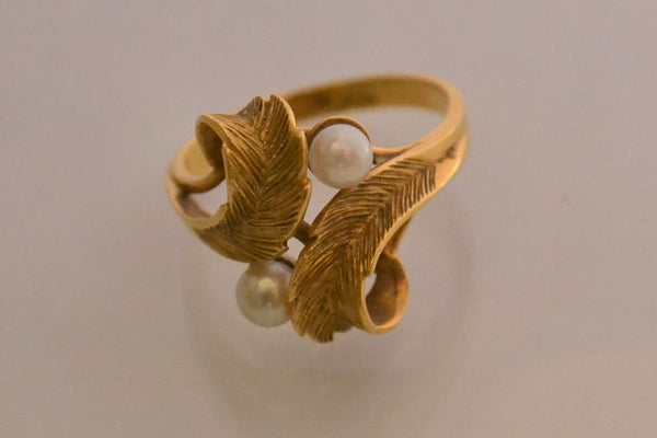 Bague Plumes Toi et Moi Perles