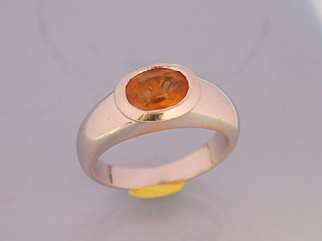 Bague poiray or blanc citrine