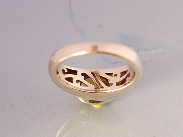 Bague poiray or blanc citrine