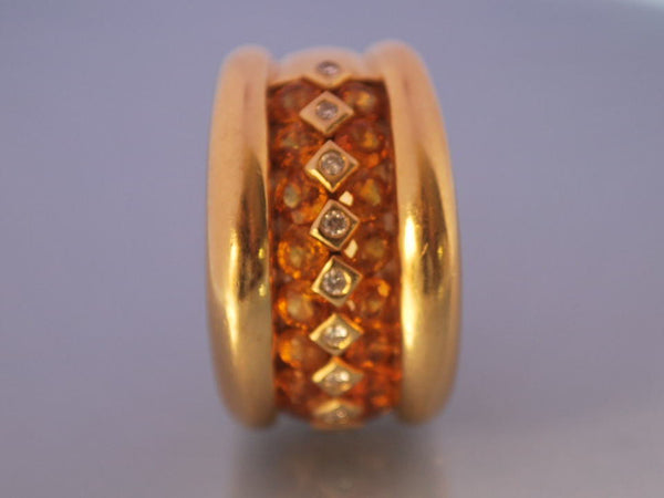 Bague poiray or citrine diamants