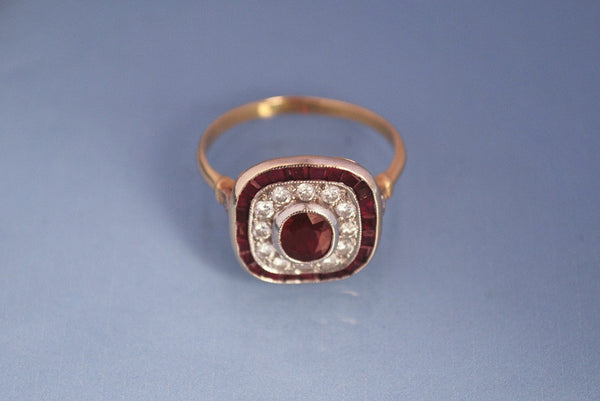 Bague Rubis Diamants et Or jaune