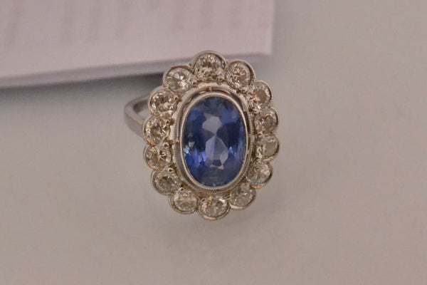 Bague Saphir Diamant et Platine