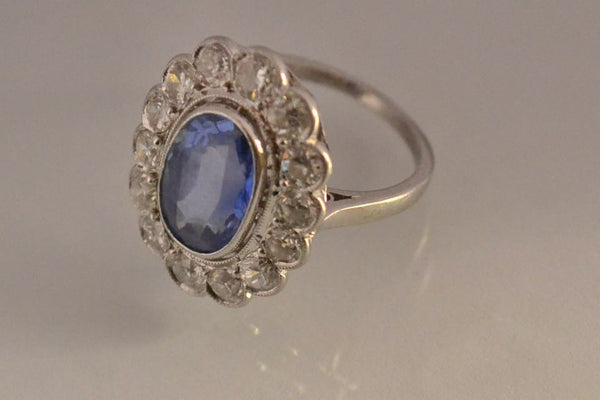 Bague Saphir Diamant et Platine