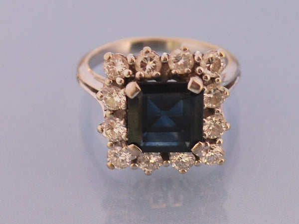 Bague saphir diamants et or