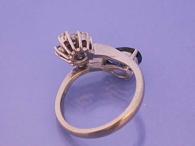 Bague saphir diamants et or 18 carat 1940