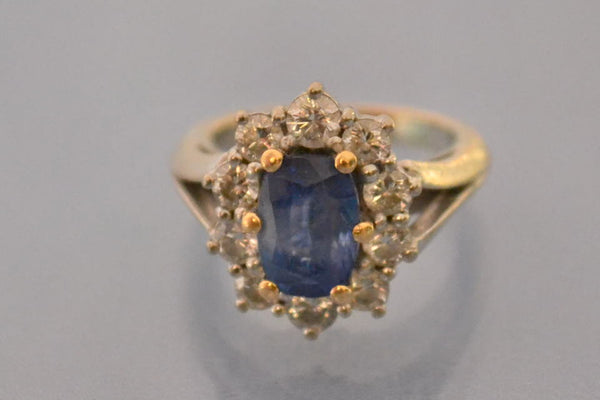 Bague saphir et diamants