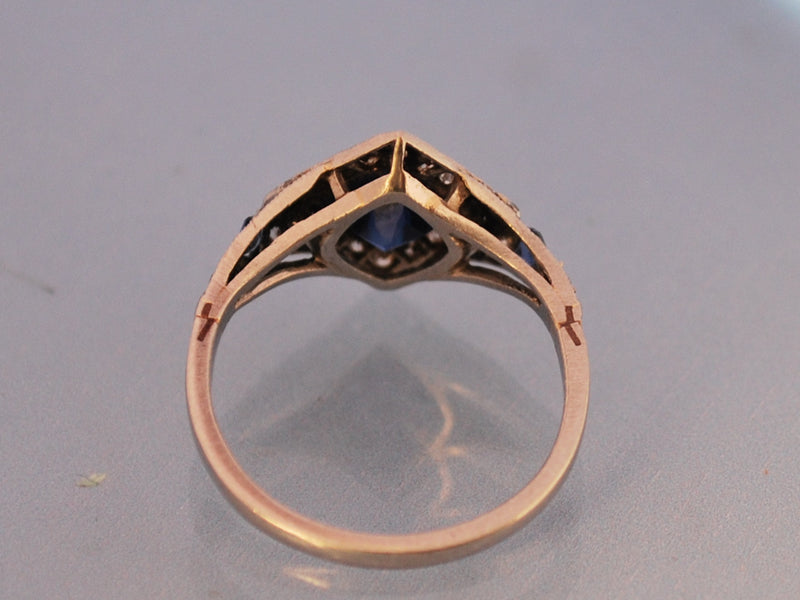 Bague saphir et diamants