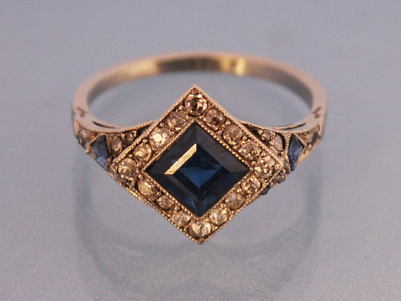 Bague saphir et diamants