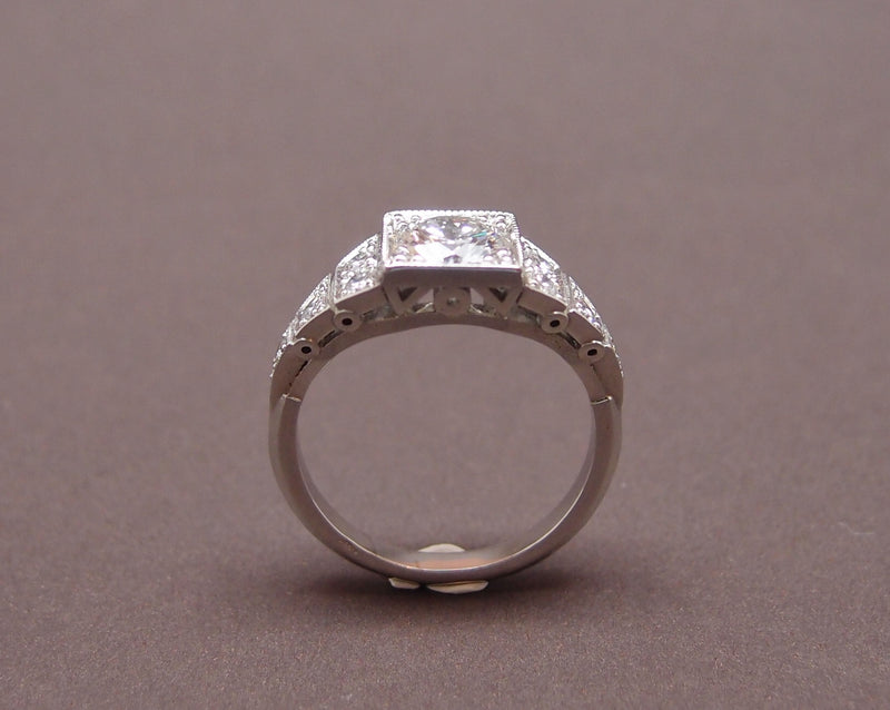 Bague Style art déco diamant 0.88 ct D/VS2