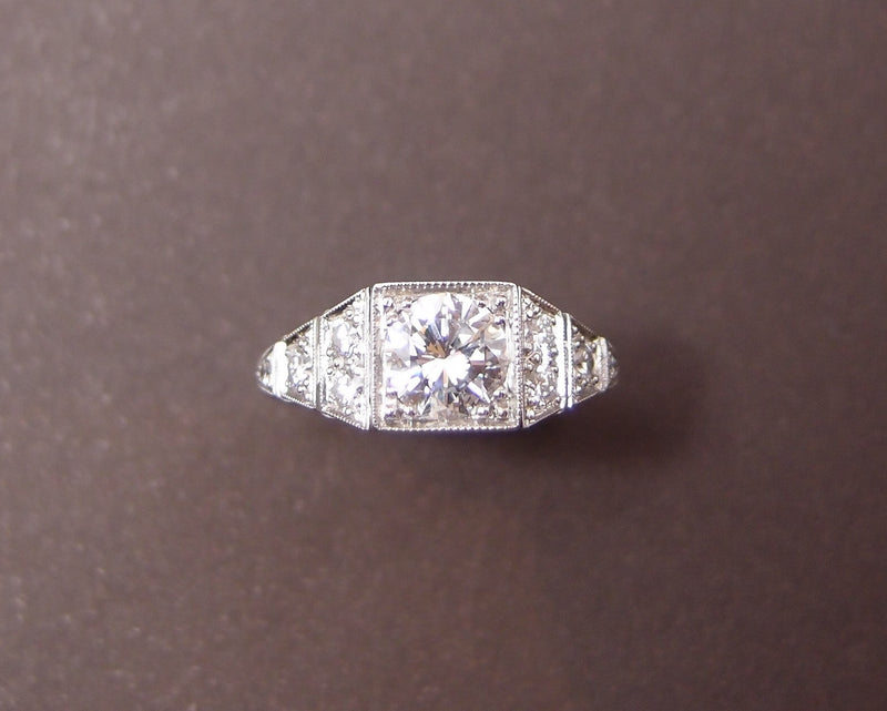 Bague Style art déco diamant 0.88 ct D/VS2