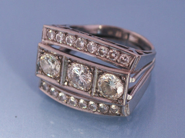 Bague Tank art déco Platine