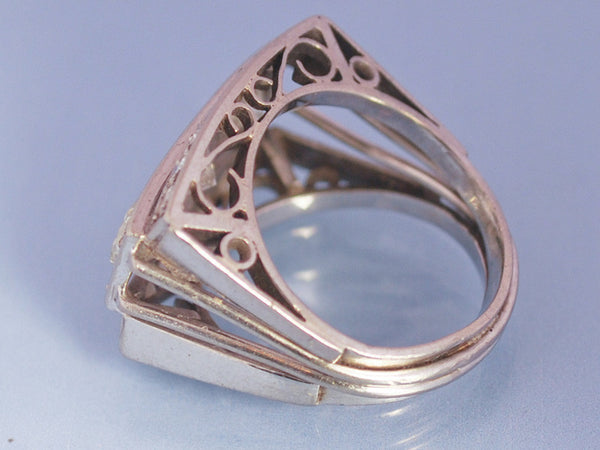 Bague Tank art déco Platine