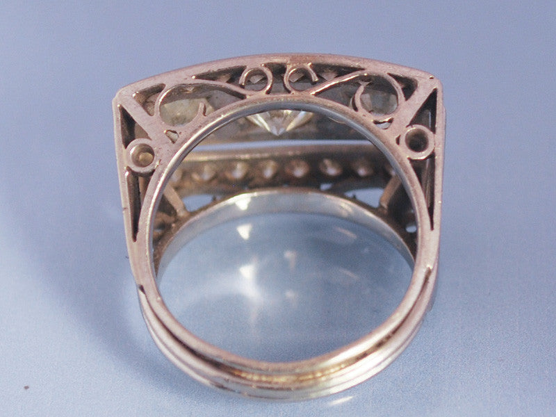Bague Tank art déco Platine