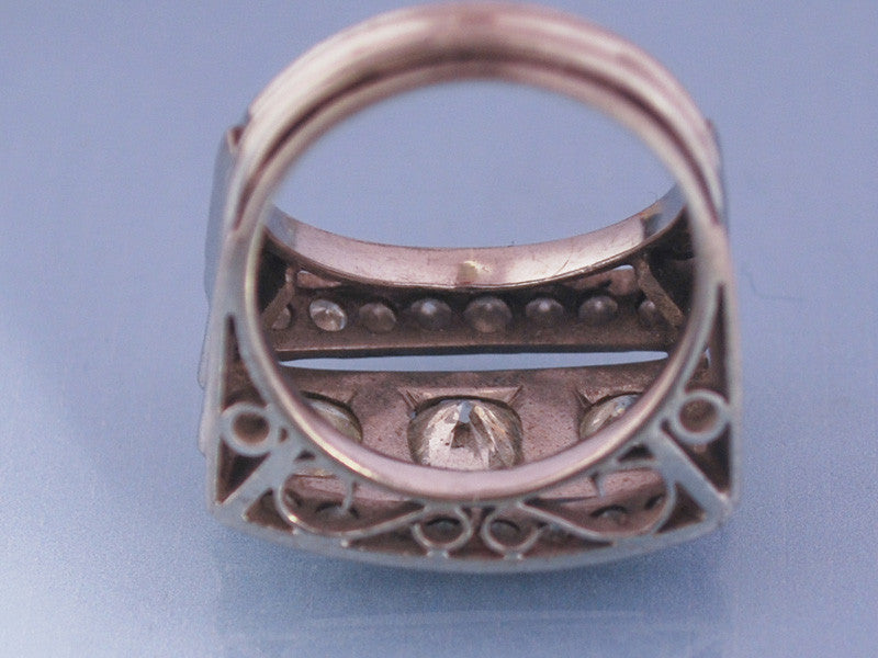 Bague Tank art déco Platine