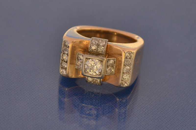 Bague Tank en Or et Diamants