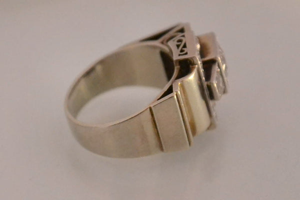 Bague Tank Or Blanc et Diamants