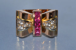 Bague tank or et diamants