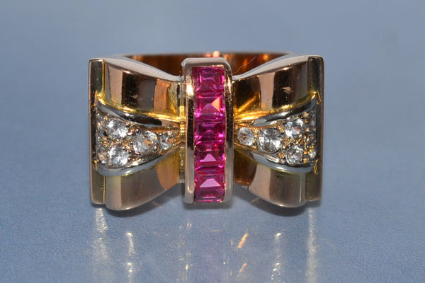 Bague tank or et diamants