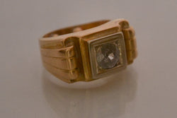 Bague Tank Or Jaune et Diamant