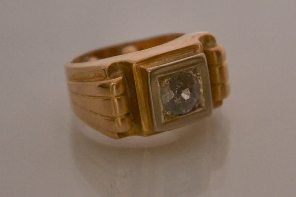 Bague Tank Or Jaune et Diamant